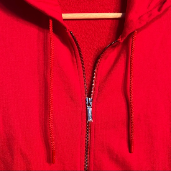 XS Armani Exchange Red Hoodie Zipped Two Pockets Sportive Youthful Casual - Picture 4 of 13